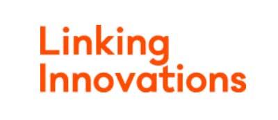 Logotipo Linking Innovations en color (naranja)